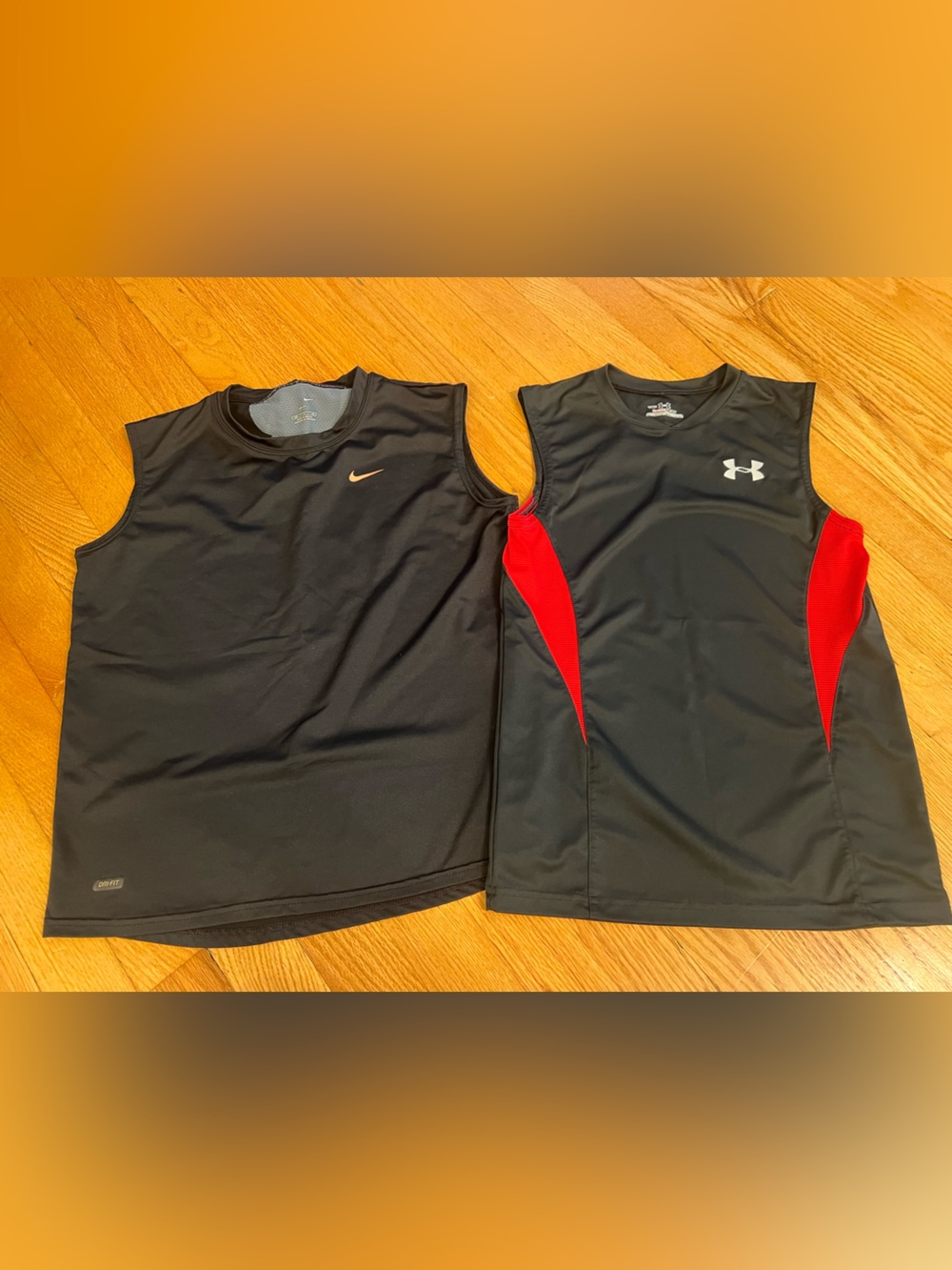 Under Armour & Nike Black HeatGear Short Sleeve Performance Tee